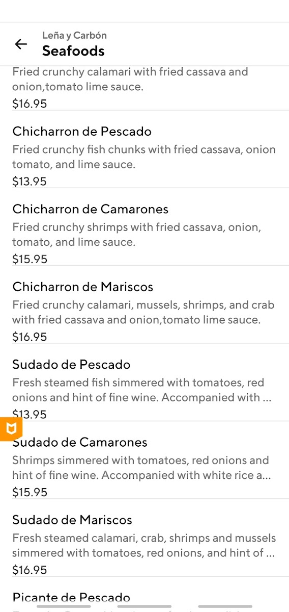 Leña y Carbón Menu - Image 1